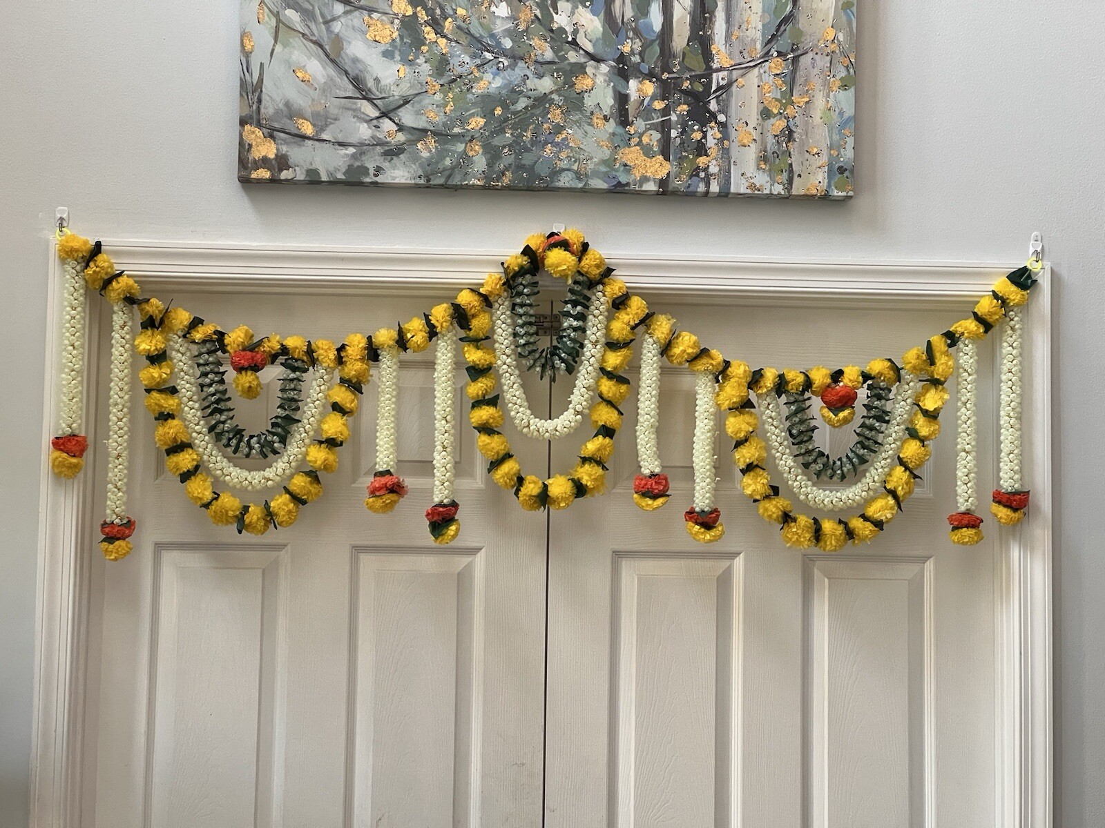 5.8 Feet Marigold backdrop Toran garland indian wedding diwali decor