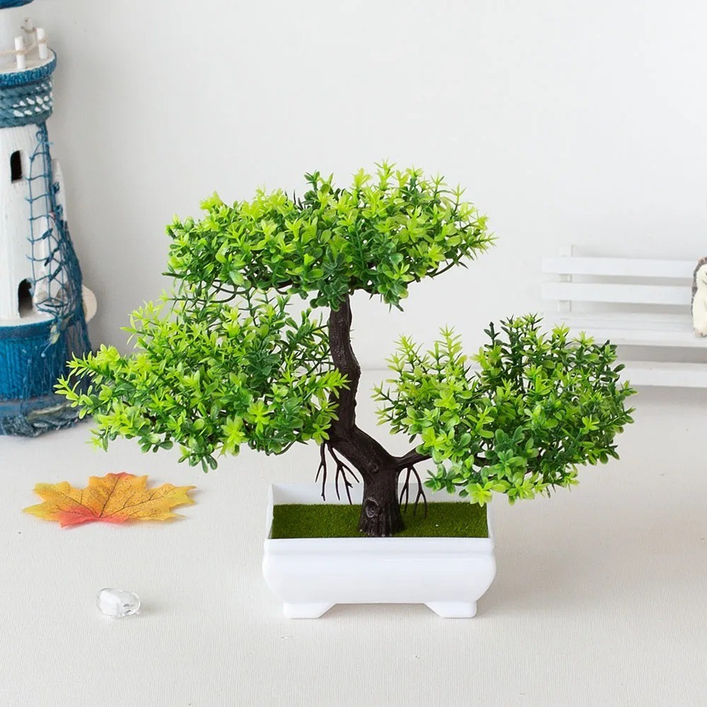 Artificial Potted Bonsai Tree Fake Plant Desktop Home Office Table Decor