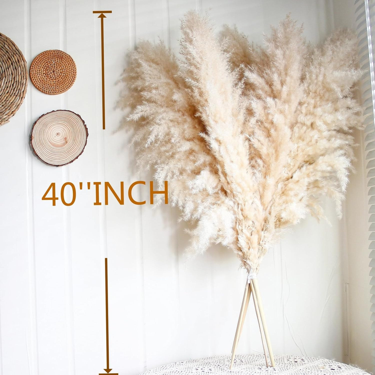 10Pcs 40” Pampas Grass Tall Decor – Pompas Floral, Tall Pampas Grass for Floor