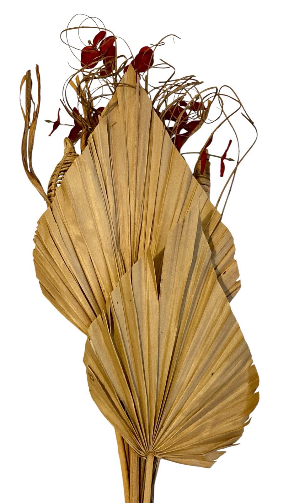 Boho Dried Flower Arrangements 2 Bunches Palm Spears Eucalyptus Seed Pods Decor