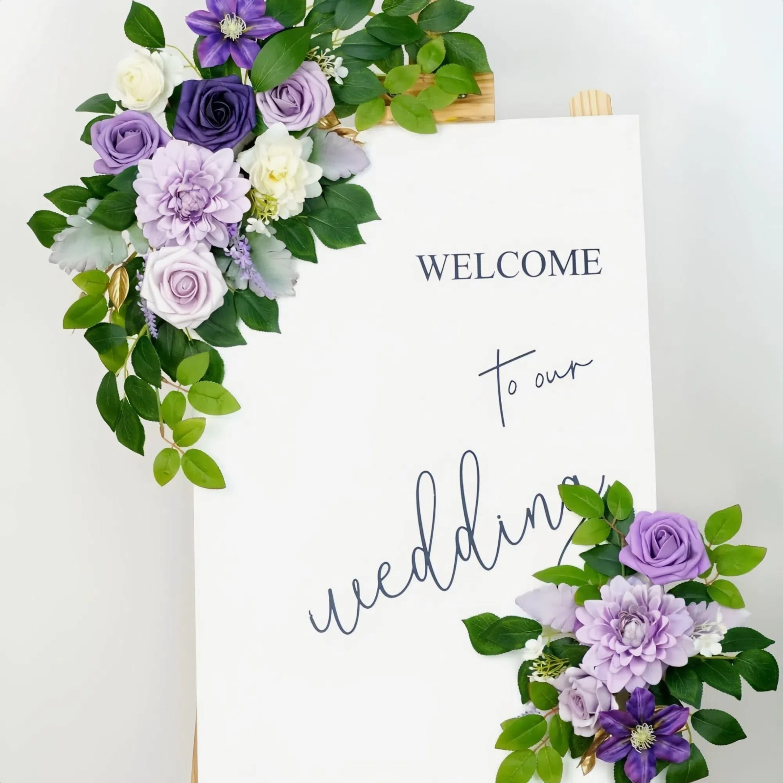 Wedding Arch Flowers Set of 2 for Wedding Welcome Sign Artificial Wedding Flower