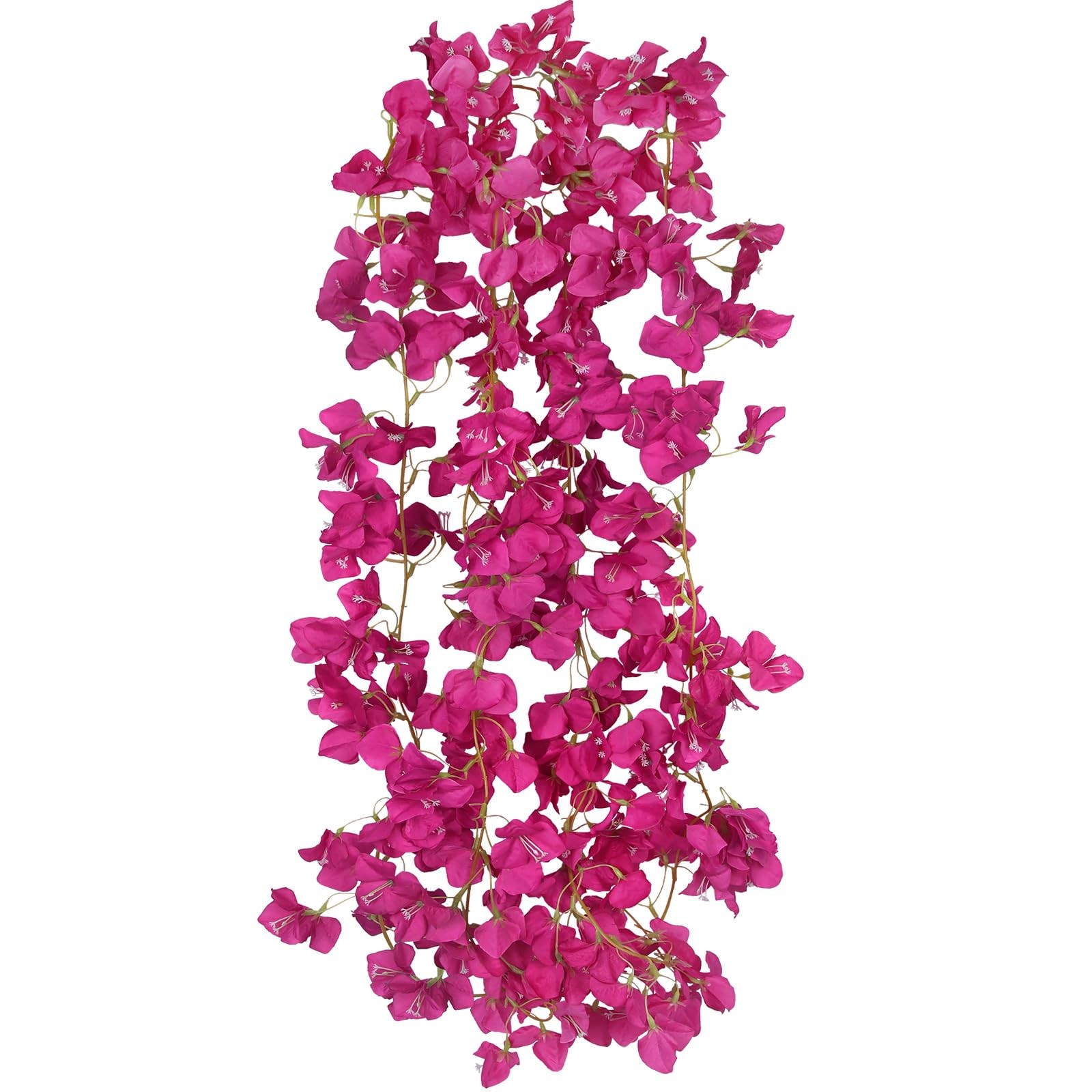 2 Pcs Artificial Bougainvillea Flowers Garland Fake Silk Bougainvilleas Vines…