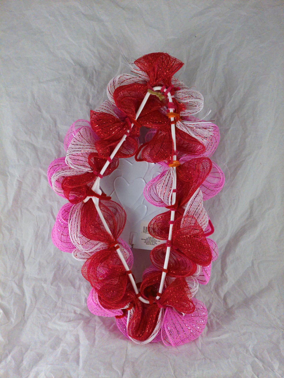 Pretty Red, White, and Pink Swag Valentine’s Day Wreath