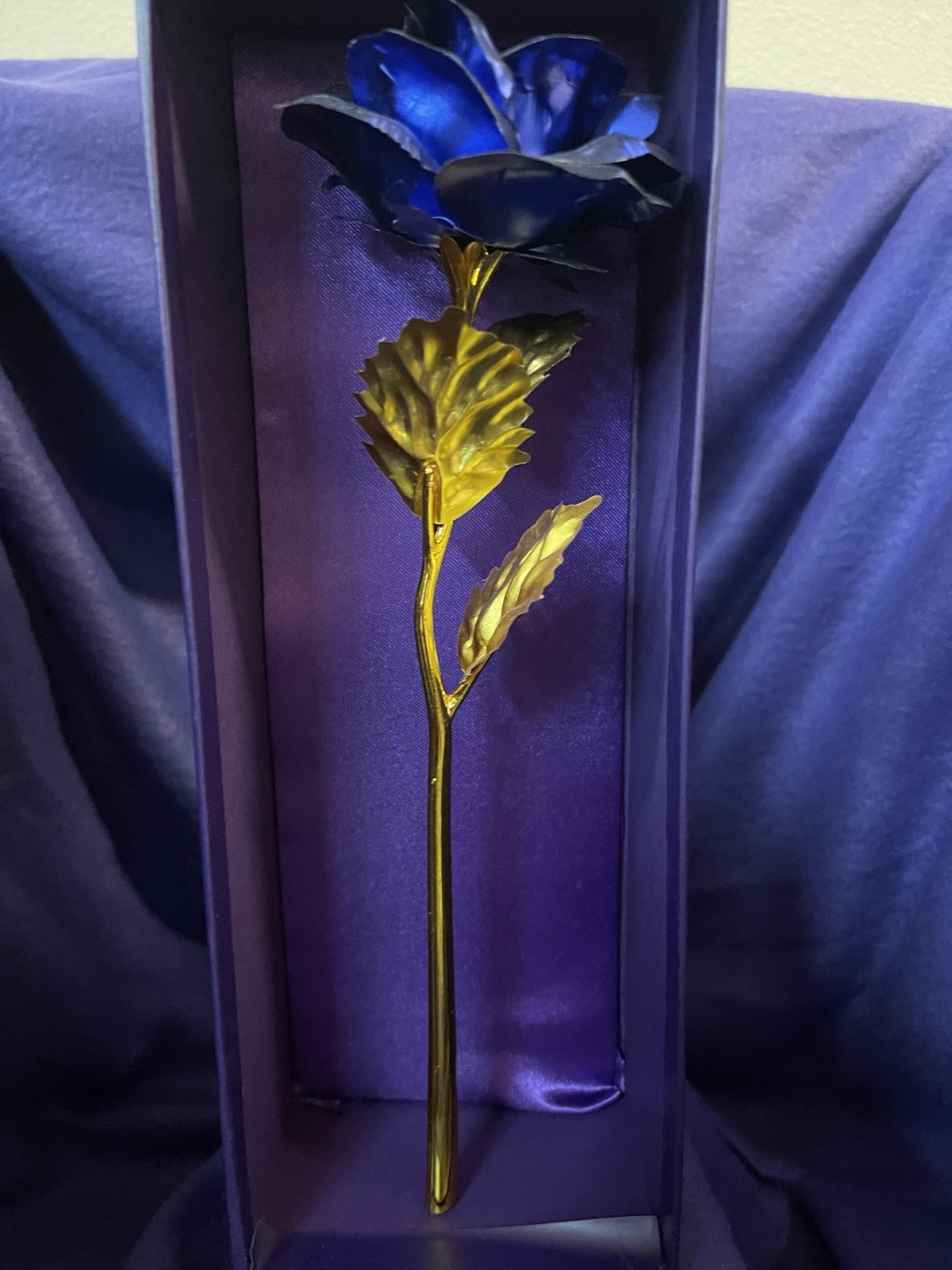 24k Long Stem Dipped Foil Plated Rose Flower Gold Valentines Day Gift For Her