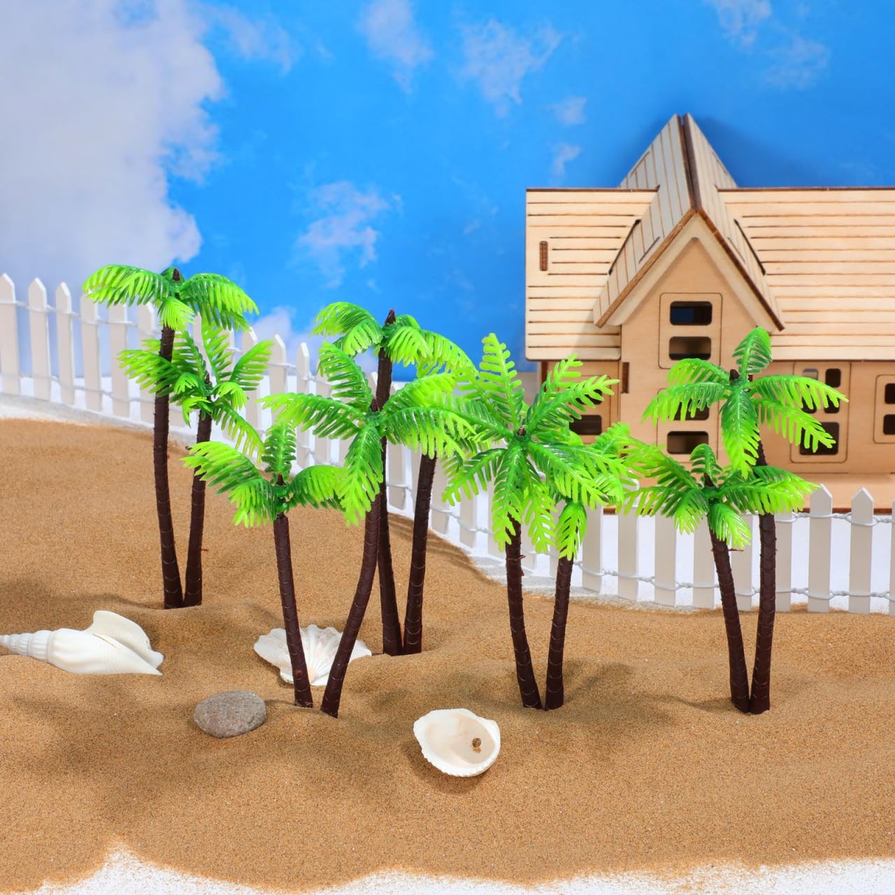 20 Pcs Artificial Palm Trees Set, Miniature Model Trees for Diorama Supplies,…