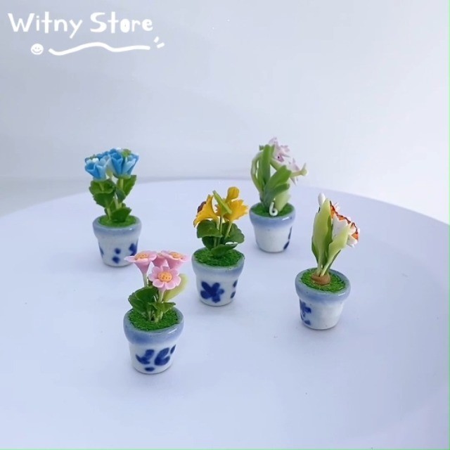 Miniature 1½” Artificial Flowers Set – Sunflower, Orchid, Hydrangea, Zinnia – Co