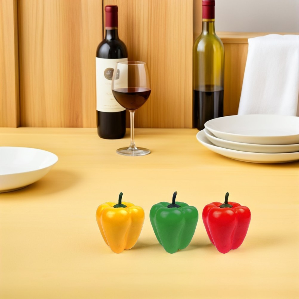 6Pcs Reusable Simulation Foam Chili Pepper Props Assorted Color for Party Decor