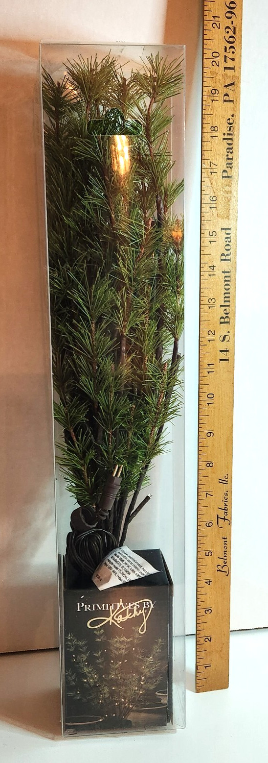 Primitives By Kathy Nature’s Glow Pine Twigs, 1 stem, 40 LED lights, indoor, new