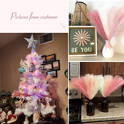 Pampas Grass Pink Decor 17.7 Inch 6pcs, 17 Inch 6 Pcs A Blush & Cream & Pink
