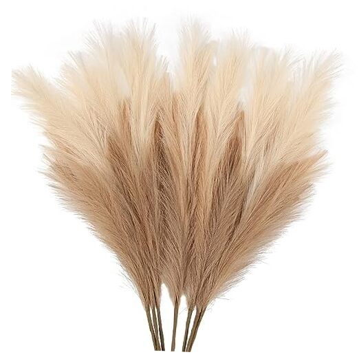 7-Pcs 38″/3.1FT Faux Pampas Grass Large Tall 38in 7pcs Beige & Coffee & Brown