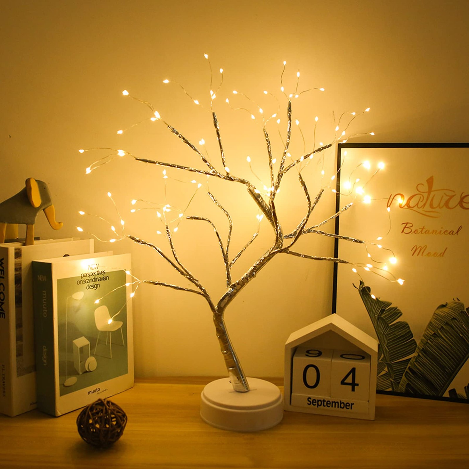 FUCHSUN 108 LED Tabletop Bonsai Tree Light Artificial Lighted Tree, Battery a…