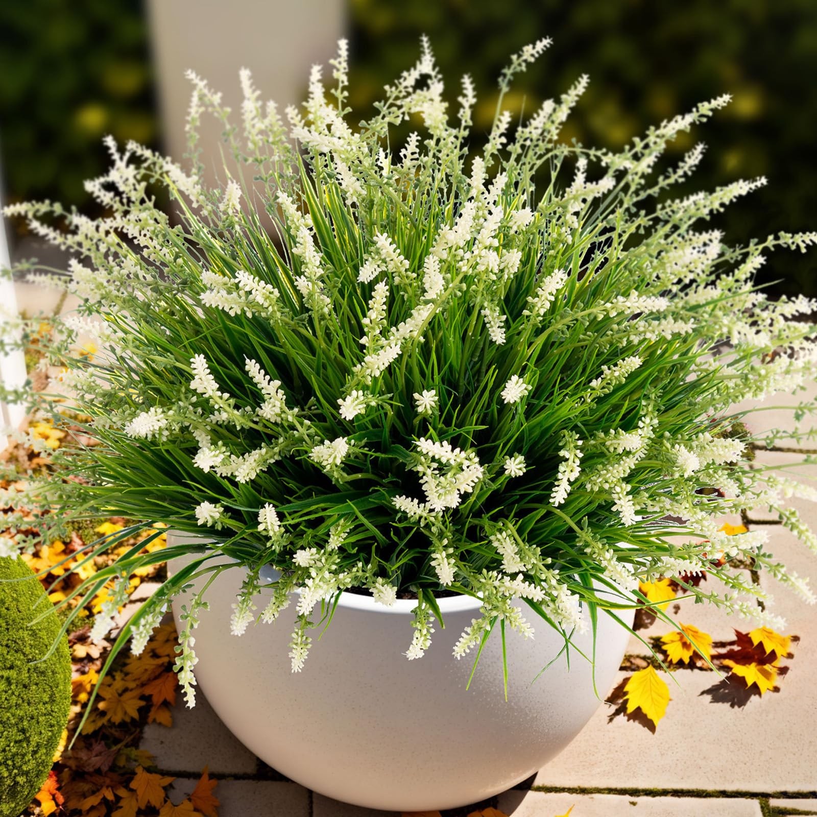 Artificial Faux Plants Flowers for Outdoor Decorations, Fake Monkey Grass for…