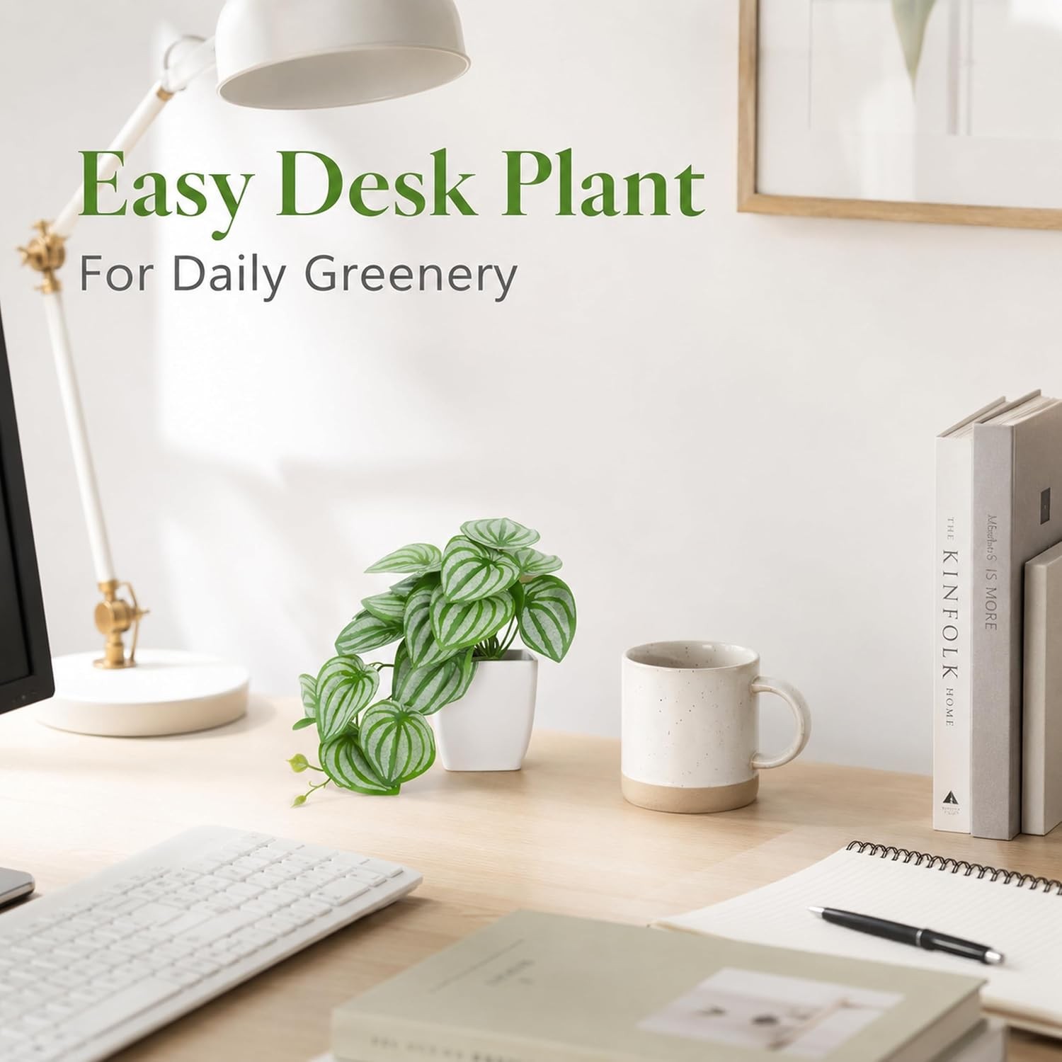 2Pcs Small Fake Plants Artificial Mini Faux Plants for Bathroom Office Desk