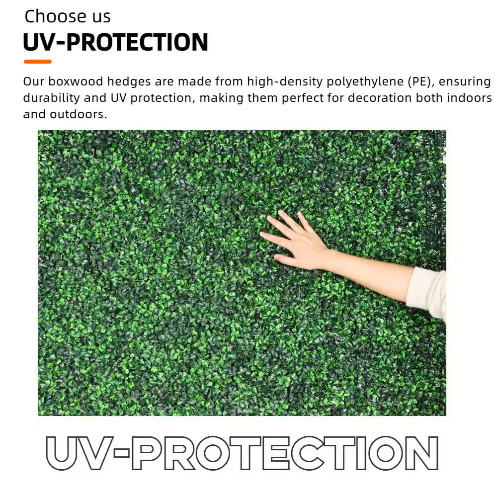 12- Piece 20 In. X 20 In. Artificial Boxwood Panels, Grass Wall Faux Boxwood Hed