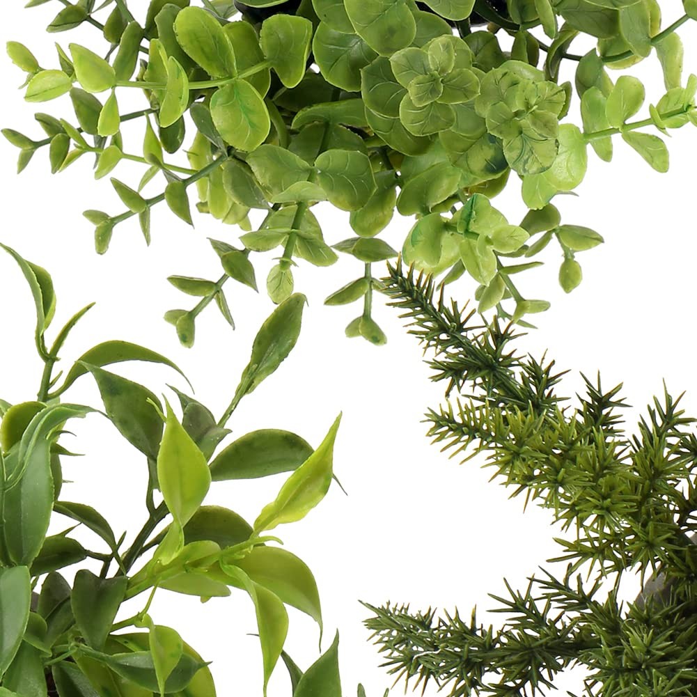 3 PCS Fake Plants Potted Artificial Greenery Faux Fern Eucalyptus Farmhouse