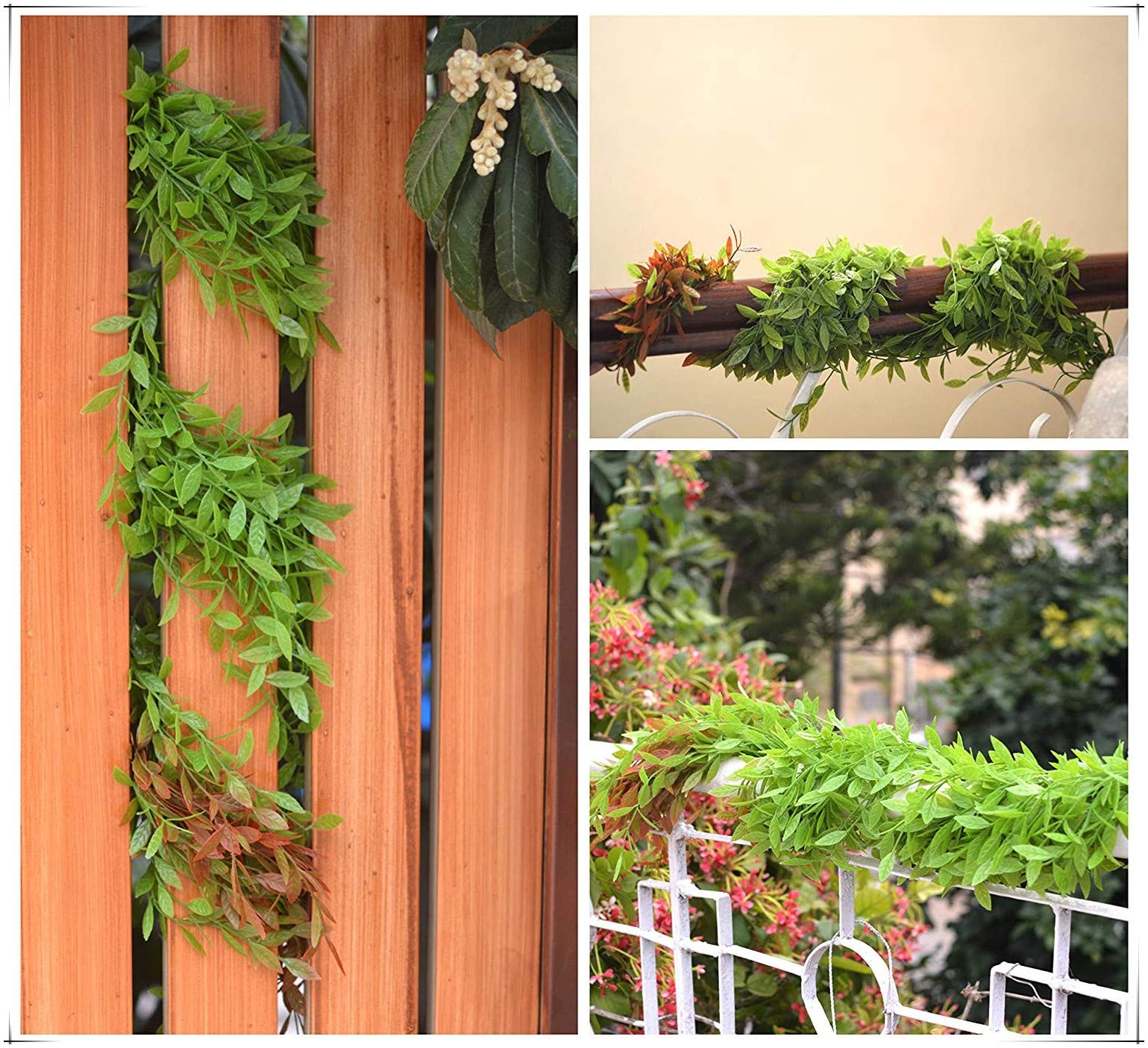 Artificial Hanging Vines, 10 Pack Fake Ivy Weeping Willow Greenery Leaves Pla…