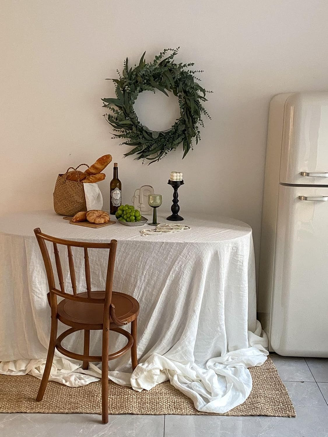 24 Inch Eucalyptus Wreath for Front Door, Large Size Artificial Greenery Willow