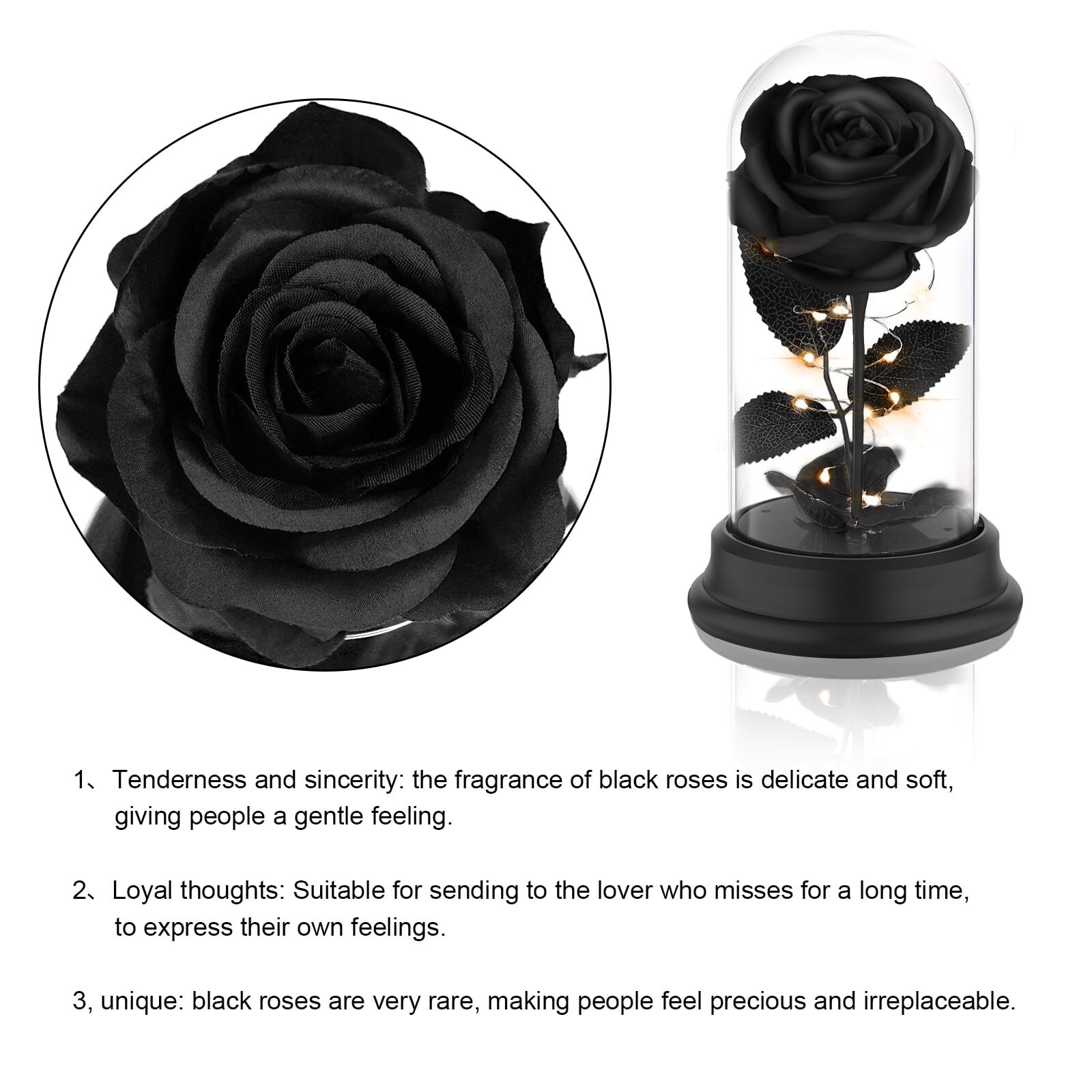 Preserved Flower Rose Gift in A Dome,Valentines Day Gift for Her,Angel Rose G…