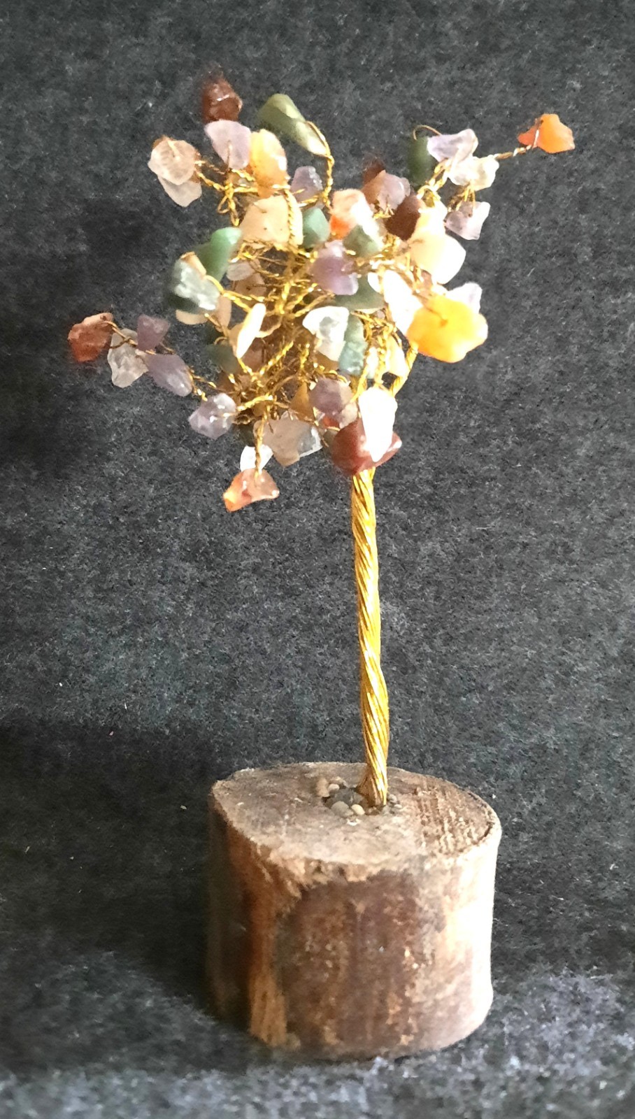 Cheerful Twisted Wire Tree Blooming With Pretty Stone Flowers. Very Unique!!