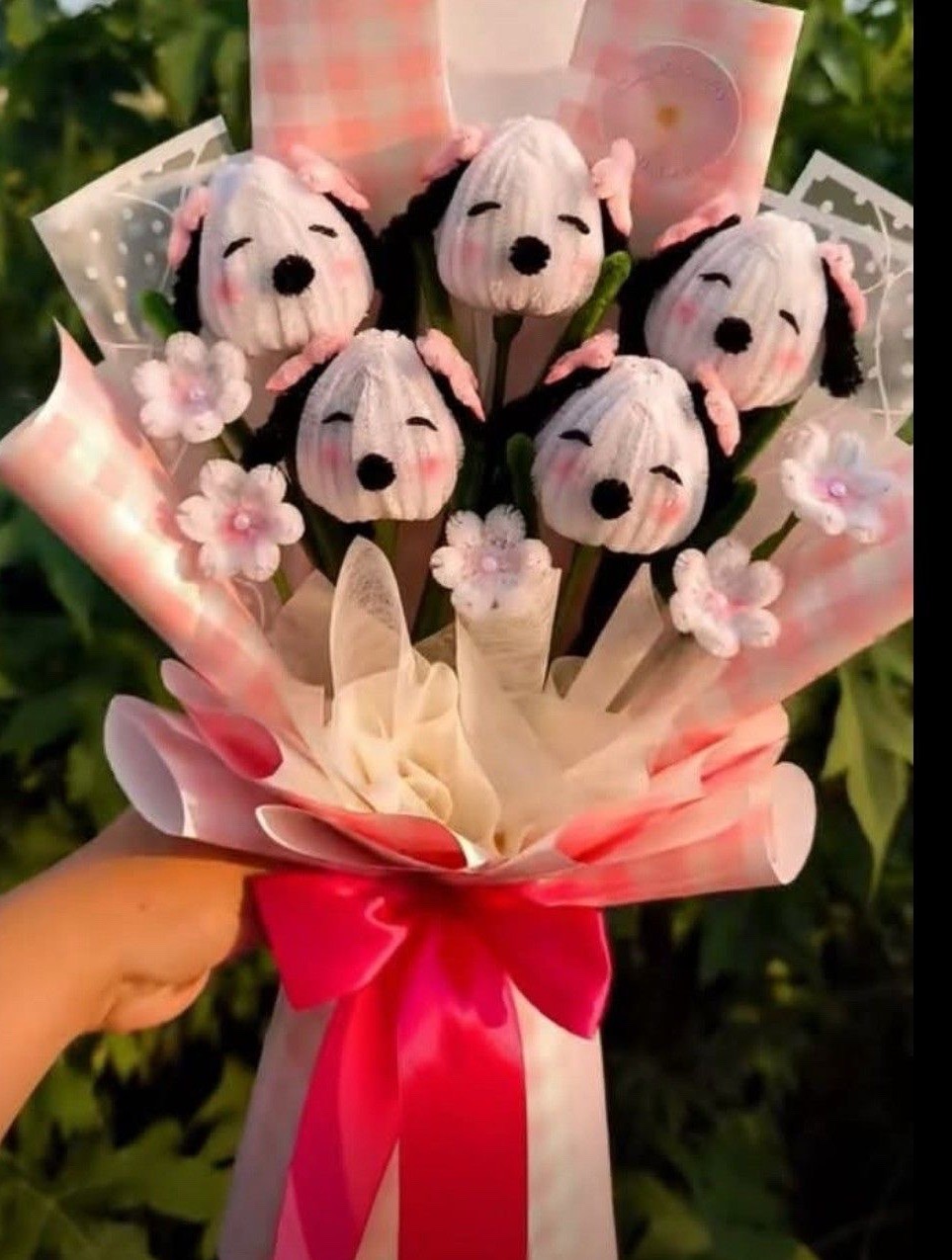 Artificial Pink White Black Paper Flower Bouquet, Floral Wall Decor Arrangement
