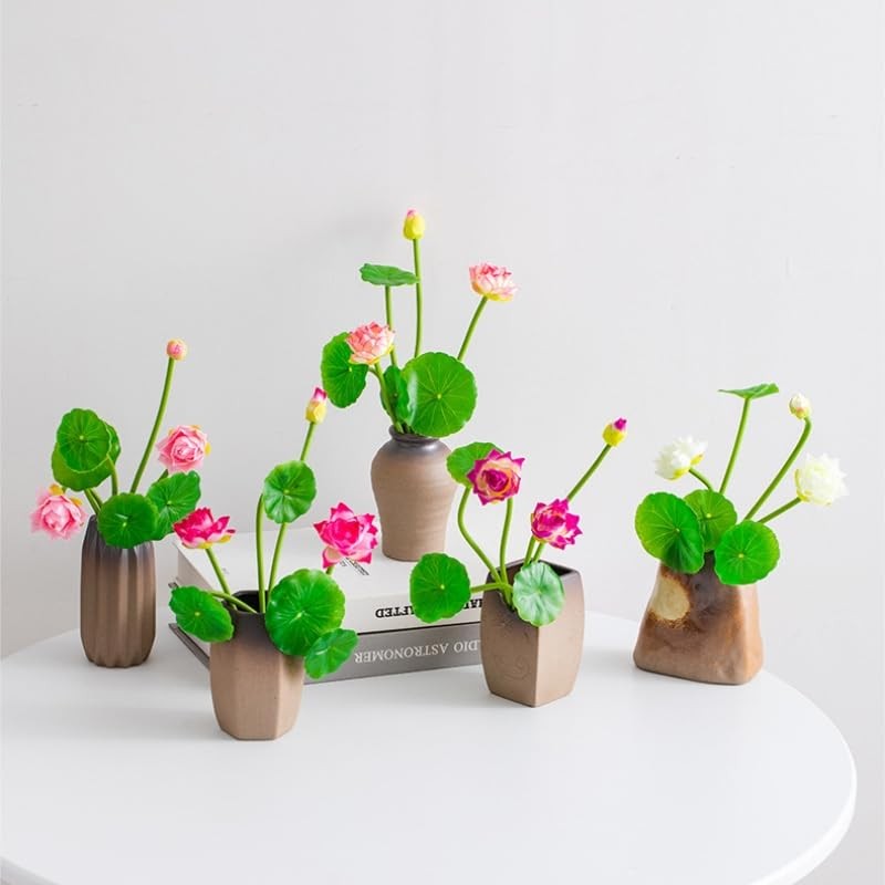 6 Pcs Water Lily Artificial Flower,10″ Silk Plants Floating Flowers,Plastic F…