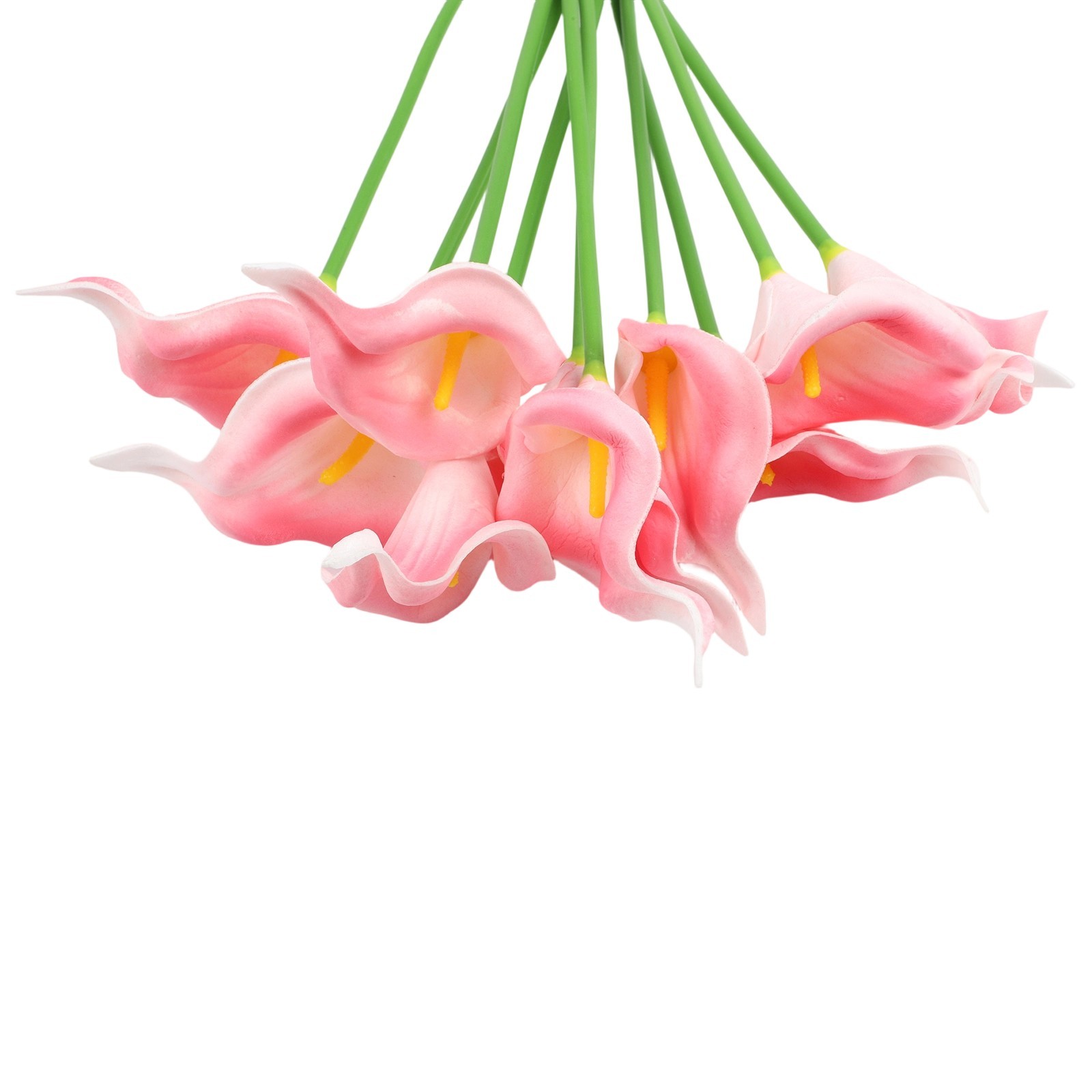 PU Faux Calla Lily Flowers Set of 10 for Wedding and Floral Arrangements