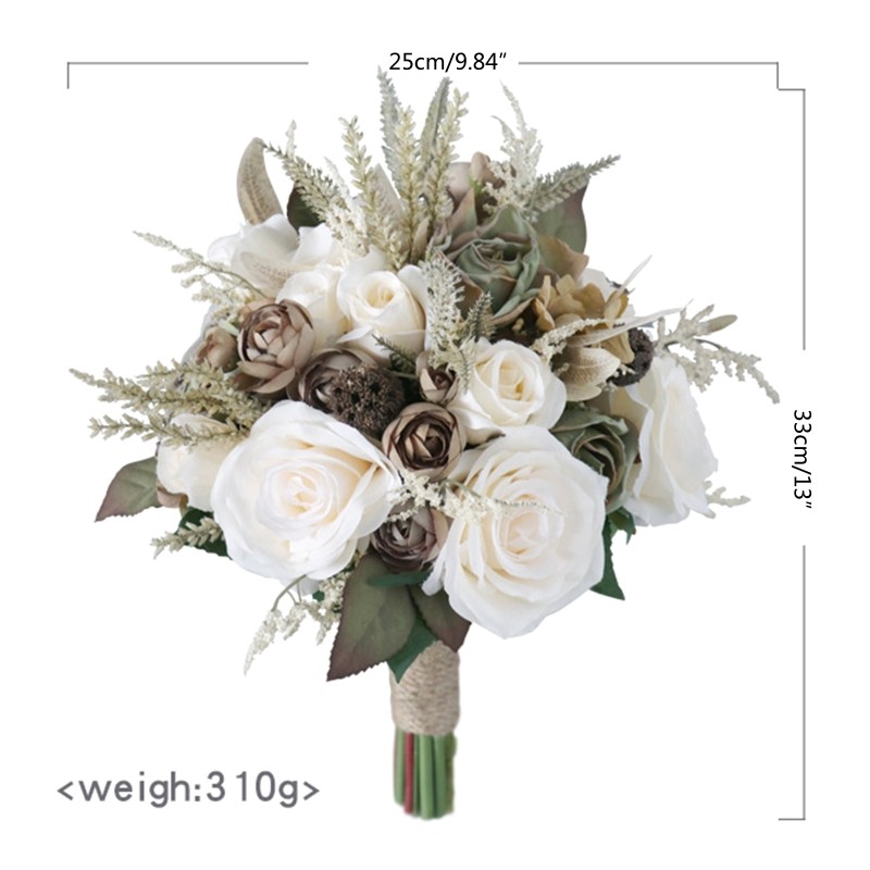 Vintage Europe Style Bridal Bouquet Handheld Artificial Silk Flower Ornament