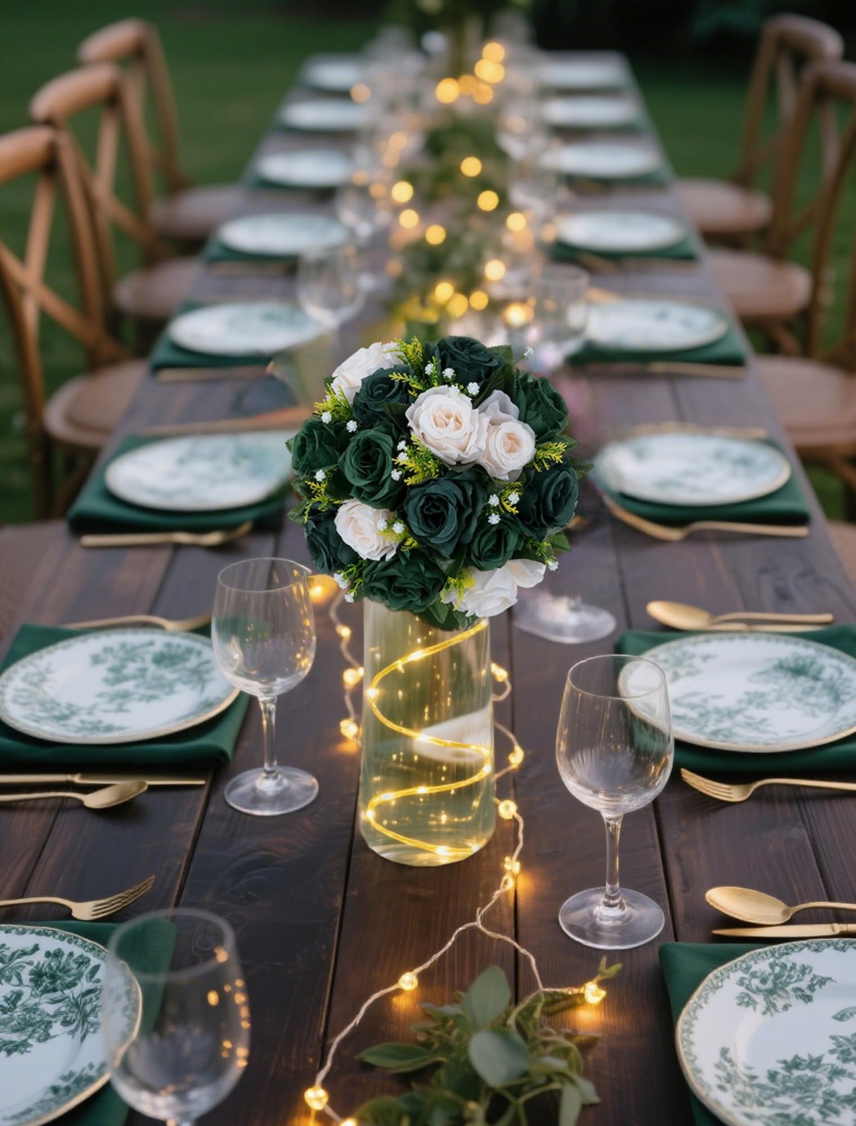 Green Flowers Artificial for Decoration 2 Pcs Fake Rose Balls Centerpiece for…