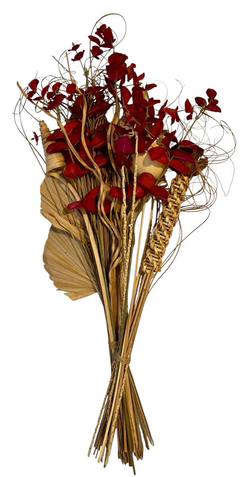 Boho Dried Flower Arrangements 2 Bunches Palm Spears Eucalyptus Seed Pods Decor