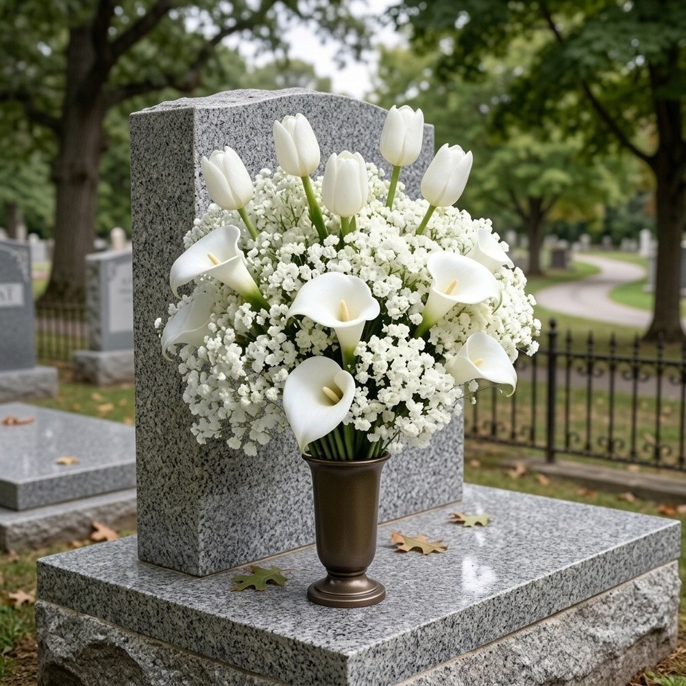 White Artificial Flower Bouquet 32 Stems Flexible Stems for Custom Arrangement