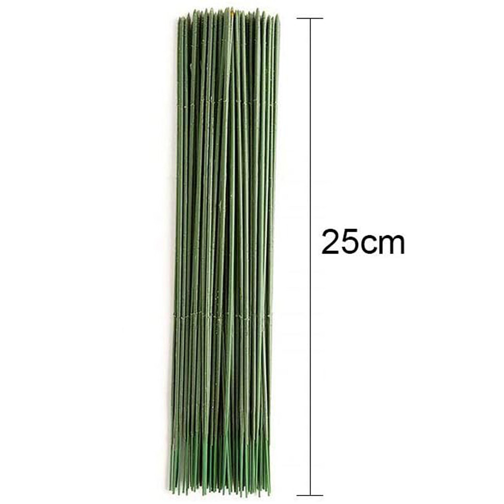 100pcs Plastic Floral Stem Artificial Flower Rod Plant Wire Green Florist Wires
