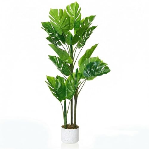 GAOMON 3.6ft Artificial Monstera Deliciosa Plants in Planter,Faux Tropical