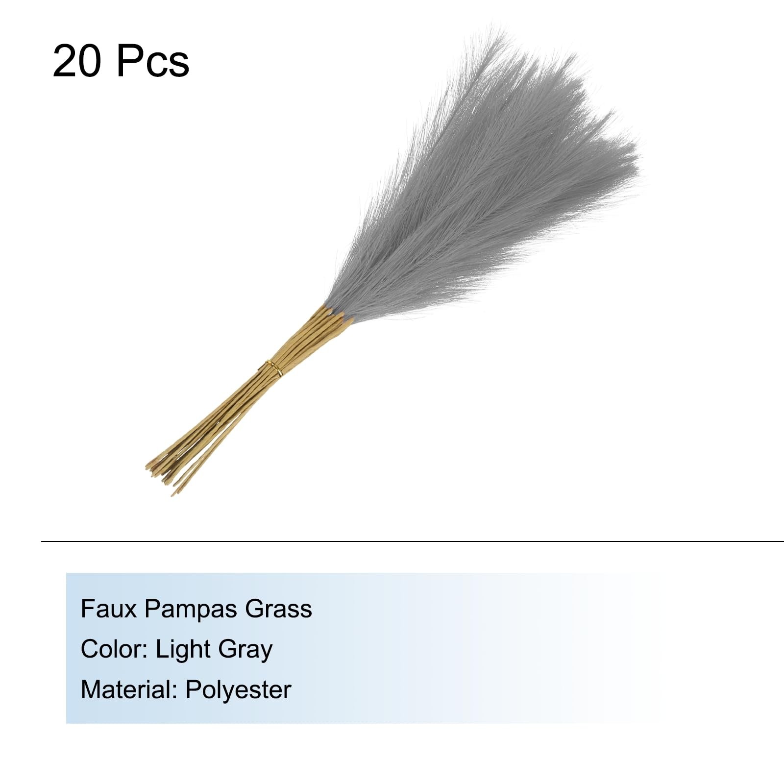 20Pcs Faux Pampas Grass,21″/55cm Fake Pampas Grass Decor for Living Room Part…
