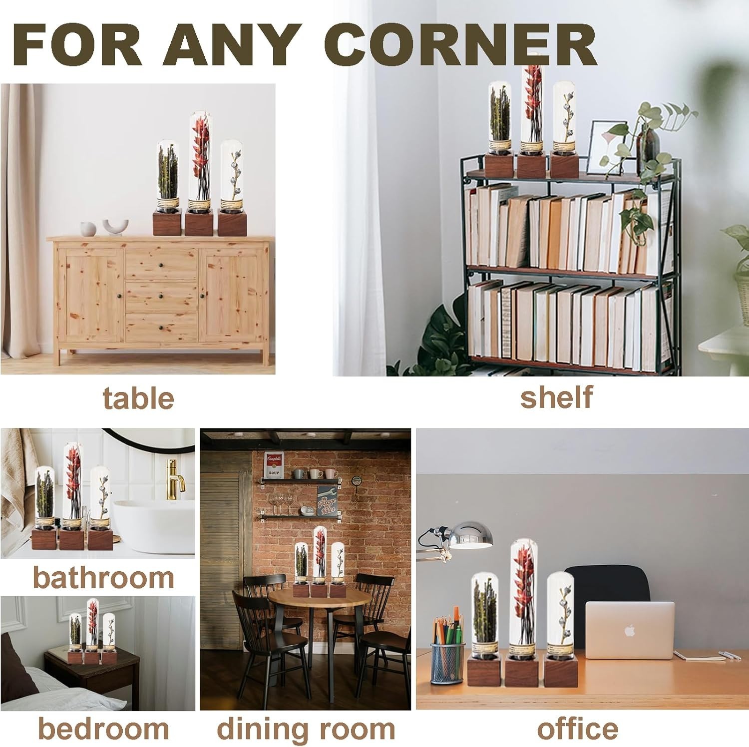 6Pcs Dried Flower Decor,Knick Knacks for Shelves,Cool Stuff for Bookshelf,Sma…