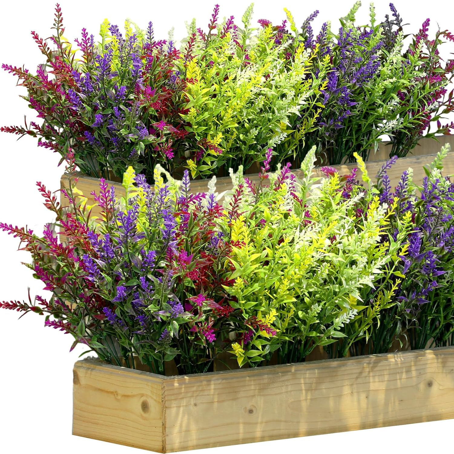 48 Bundles UV Resistant Lavender Flowers – No Fade Faux Plants for Decor