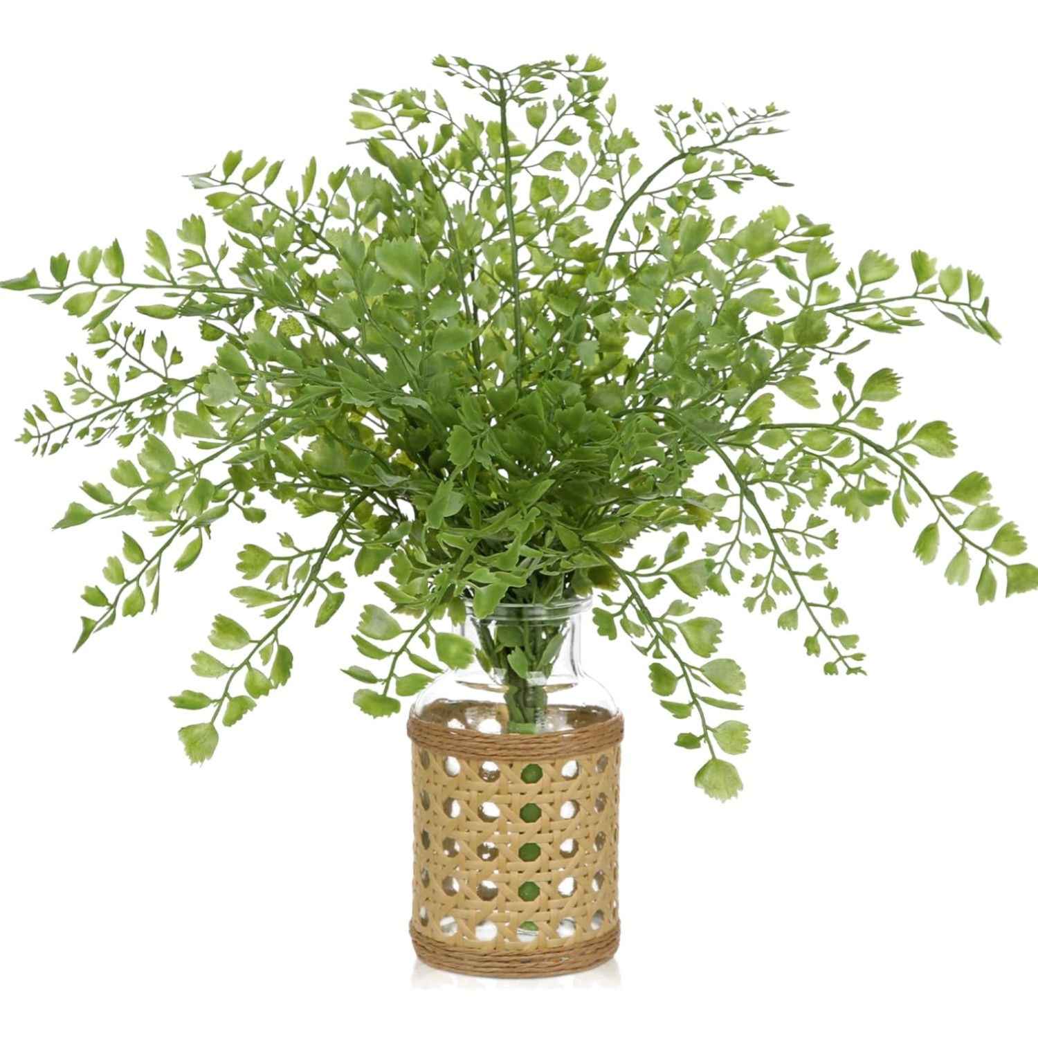Elegant Artificial Fern in Mini Glass Vase – Perfect for Home Decor Centerpieces