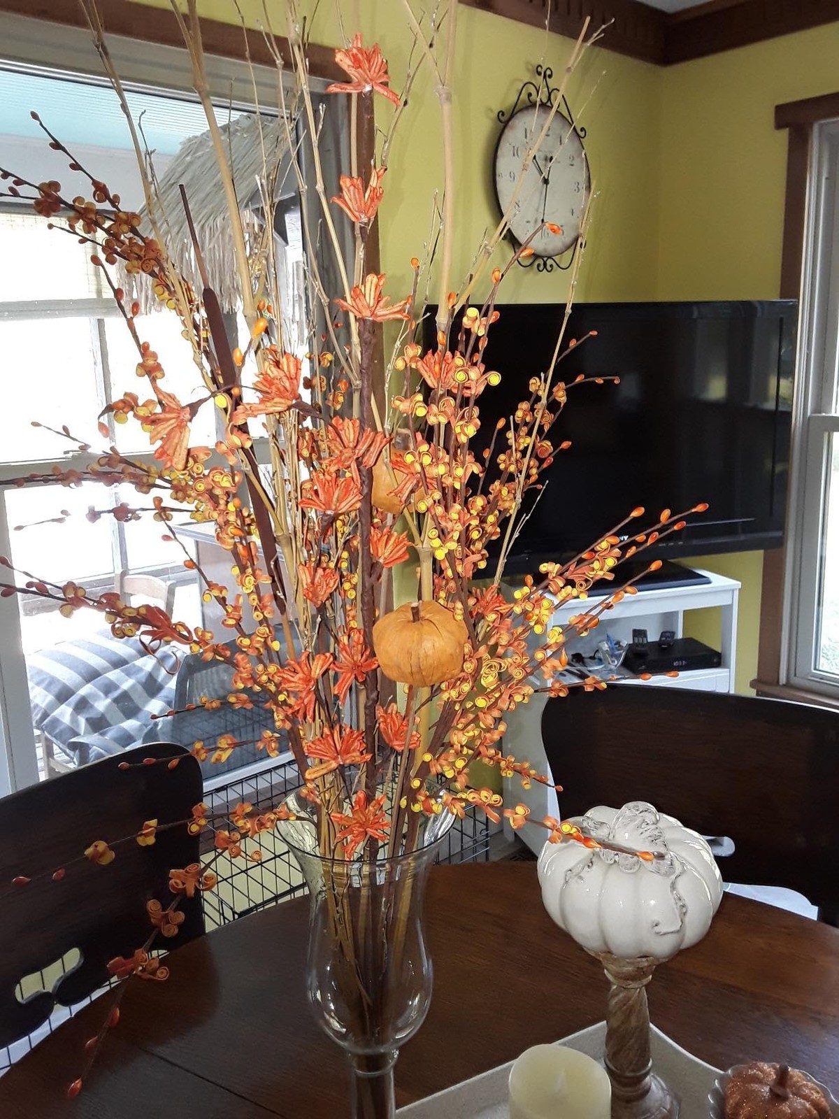10 PCS 29.5 Inch Artificial Orange Winter Jasmine Berry Dry Branch Fall Decor