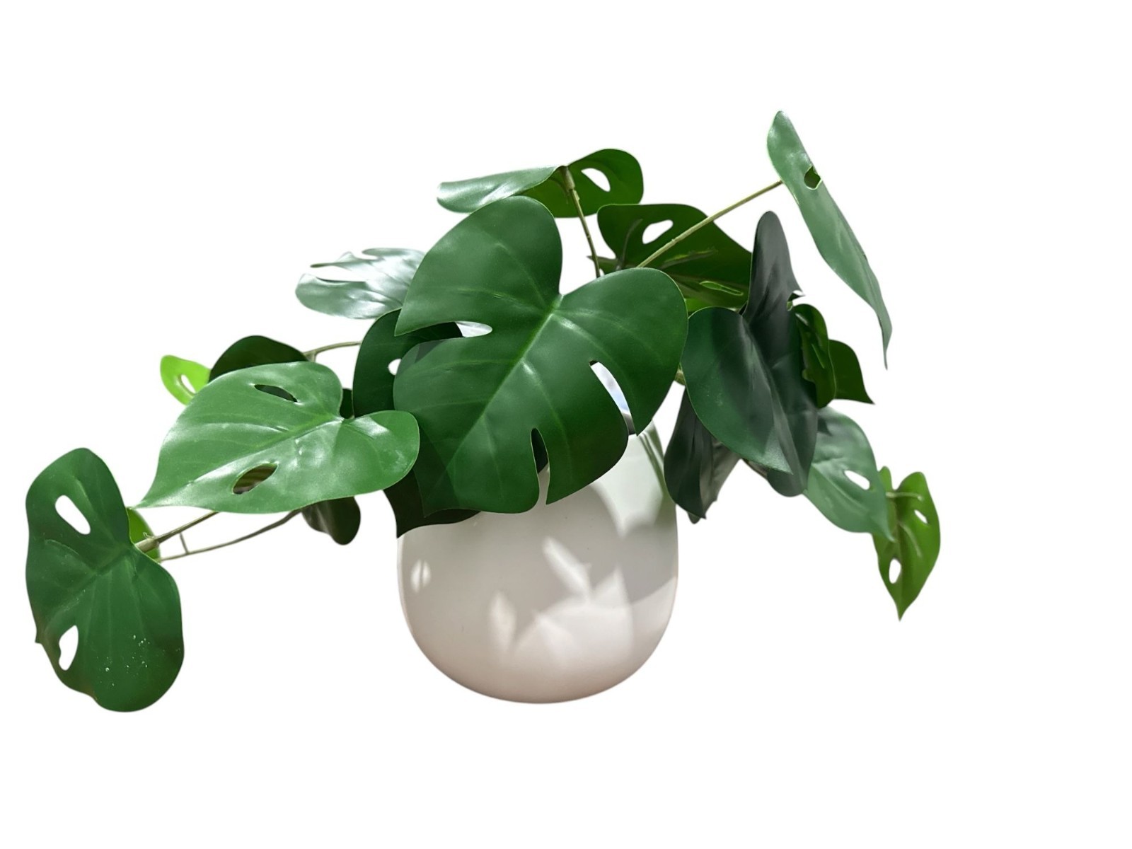 Artificial Monstera Leaf Plant In White Ceramic Pot By Threshold