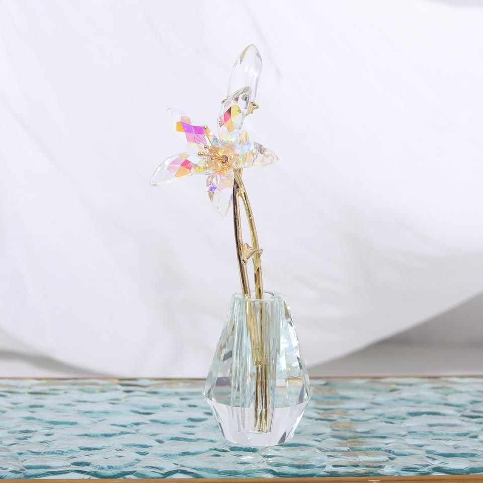 Crystal Flower, Stained Glass Plants, Indoor Decor, Home Décor, Birthday Gifts,