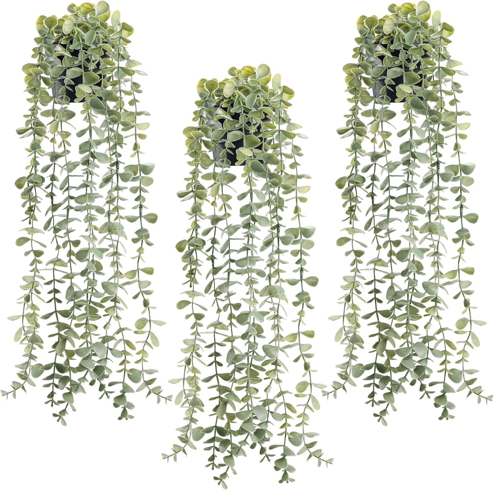 Artificial Hanging Plants Decor Faux Eucalyptus Indoor Wall Shelf Potted
